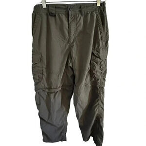 Alpine Design Convertible Cargo Pants Men 34x30 Gray Elastic Nylon Hiking Shorts